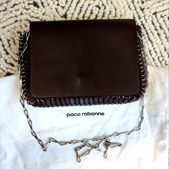 🌟Paco Rabanne Burgandy Chain Bag - Picture 4 of 14
